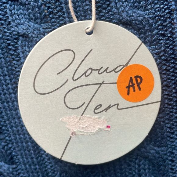 Cloud Ten cable knit cardigan, cropped, turquoise, crystal buttons size S - Picture 5 of 5